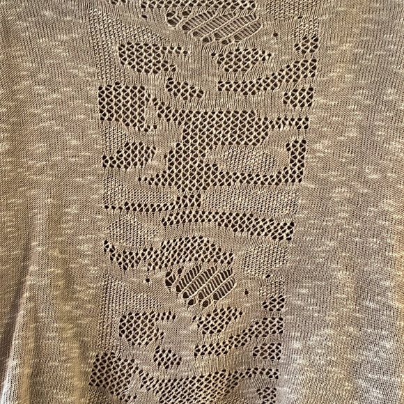 ROYAL ROBBINS beige intricate wrap neck sweater - Picture 6 of 8
